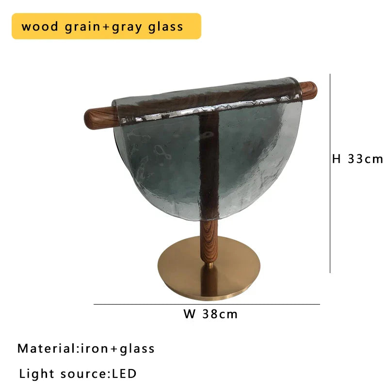 Amber Glass Table Lamp: Nordic Minimalist LED Nightstand Decor