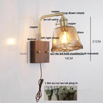 Walnut Wood LED Wall Sconce with Pull Chain Switch, Rotating Vanity Mirror Light