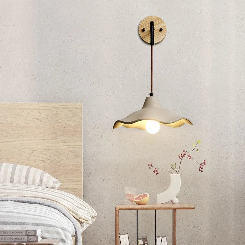 Afralia™ Loft Wood LED Wall Light with Pull Chain Switch for Home Decor
