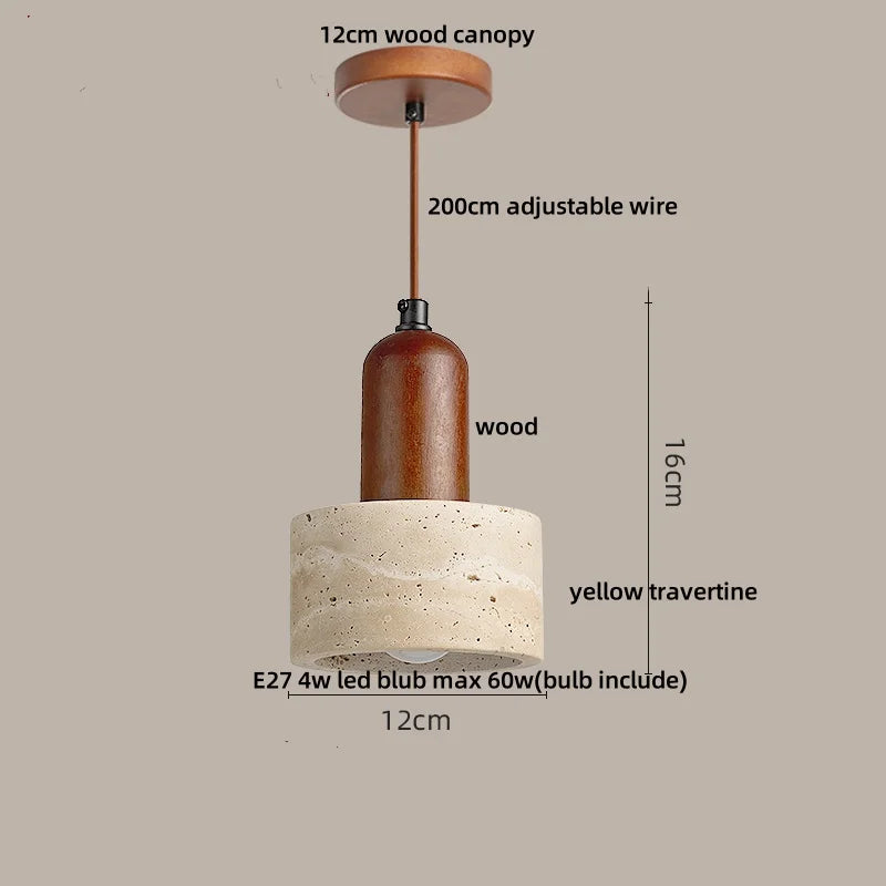 Afralia™ Nordic LED Glass & Wood Pendant Lamp in White & Yellow