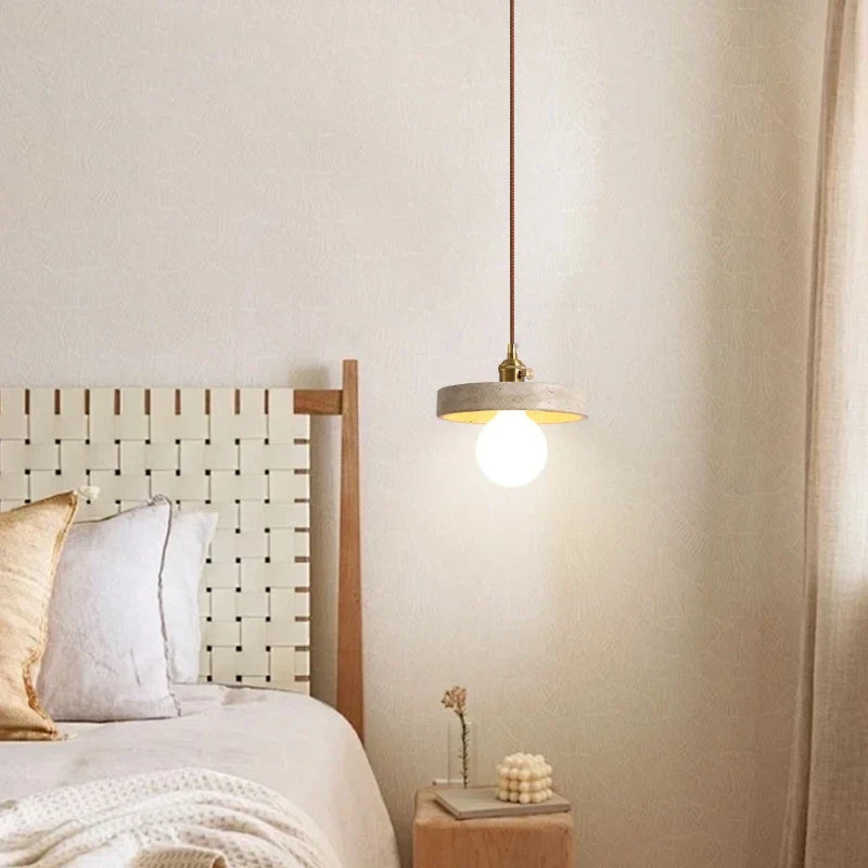 Nordic Modern LED Hanging Lamp Yellow Travertine Afralia™ Loft Living Dining Pendant Light