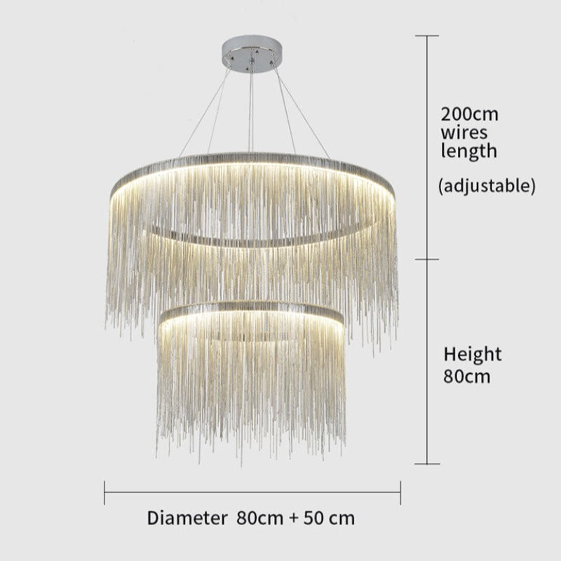 Cadena Steel Tassel Modern Chandelier
