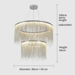 Cadena Steel Tassel Modern Chandelier