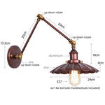 Gold Industrial LED Wall Lamp with Pull Chain Switch for Home Decor