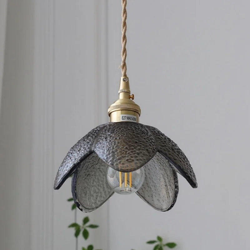 Flower Glass LED Pendant Lights | Nordic Modern Style | Adjustable Hang Lamp