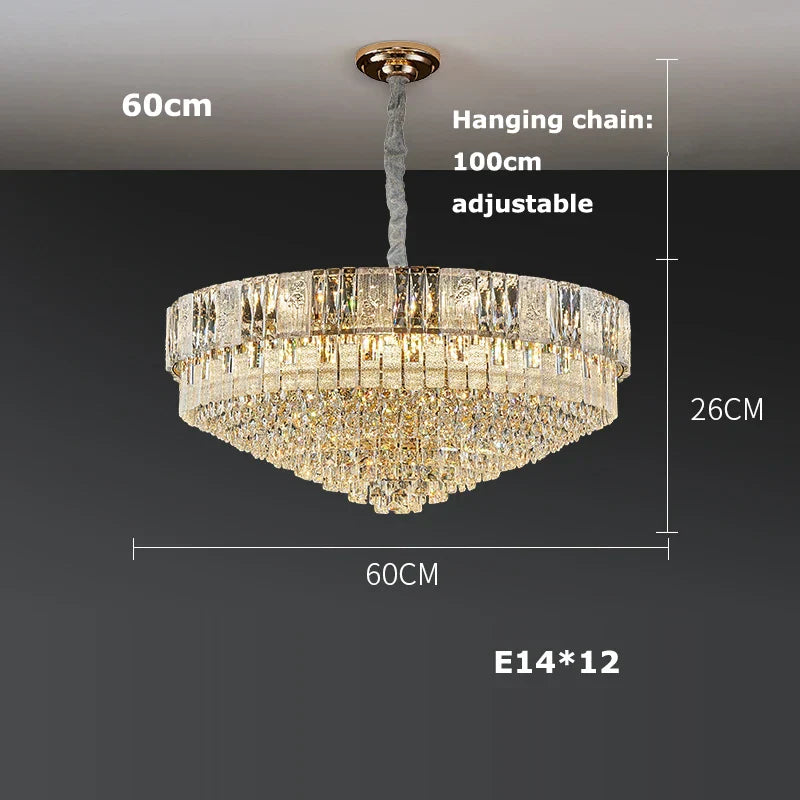 Silver Gold Chandelier Lighting Suspension Elegant Luminaire for Dinning Room