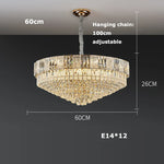 K9 Crystal Gold Chandelier Lighting for Living Room