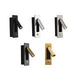 Square Gold & Black Bedroom Wall Light for Reading, Living Room Background