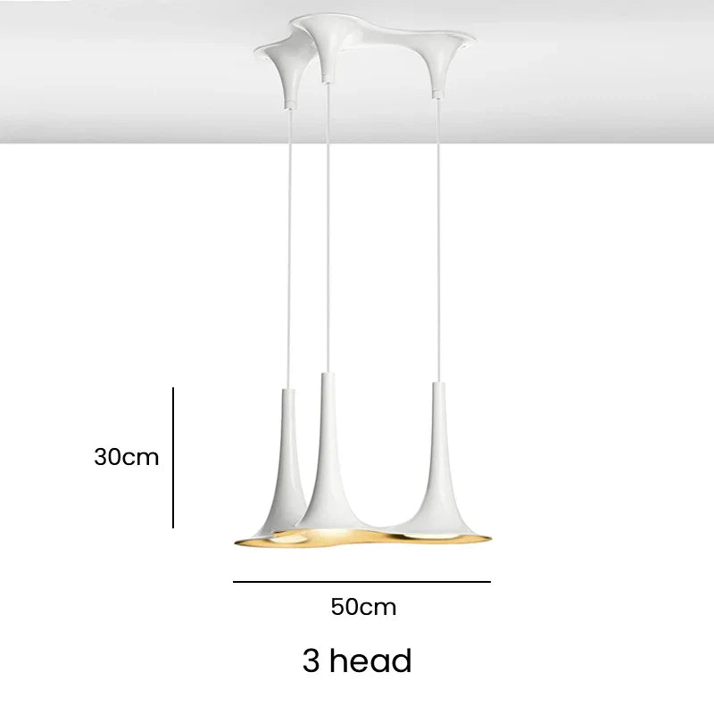 Minimalist Gold & White Pendant Light for Living Room & Bedroom