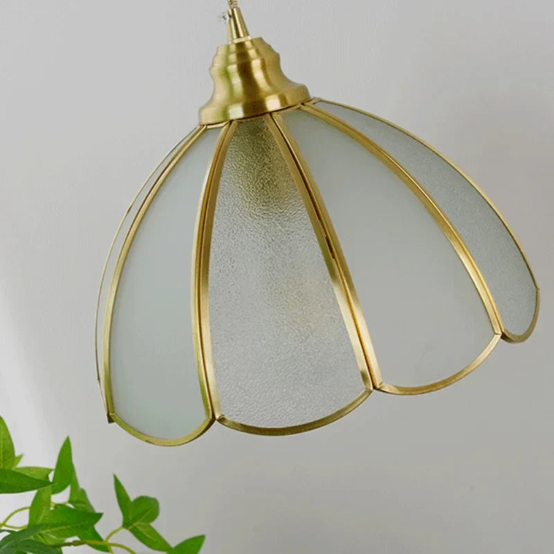 Afralia™ Glass LED Pendant Light Fixture Coffee Kitchen Loft Vintage Copper Hang Lamp
