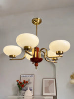 Cream Glass Pendant Chandelier for Home Decor