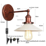 White Glass LED Wall Light Sconce Vintage Bedroom Lamp Industrial Wall Lights