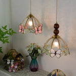 Butterfly Tiffany Glass Pendant Lamp Modern Nordic LED Hanging Light