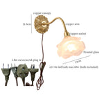 Afralia™ Glass LED Wall Light Fixture Bedroom Stair Living Room Bedside Lamp Vintage Copper