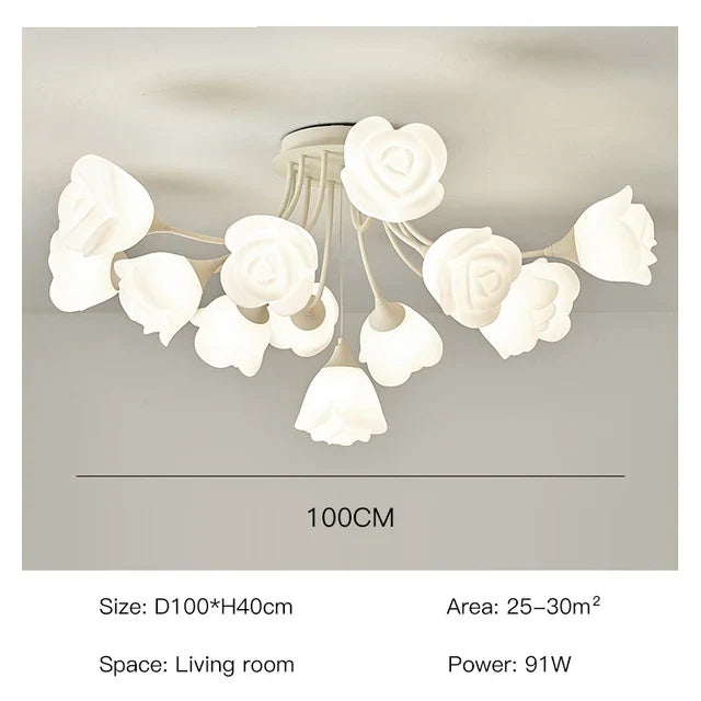 White Flower Ceiling Light: Modern, Chic, Ideal for Living Room, Bedroom, Dining Room