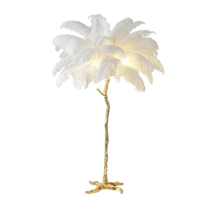 Elegant Feather Floor Lamp with Adjustable Bulbs for Stylish Home Decor