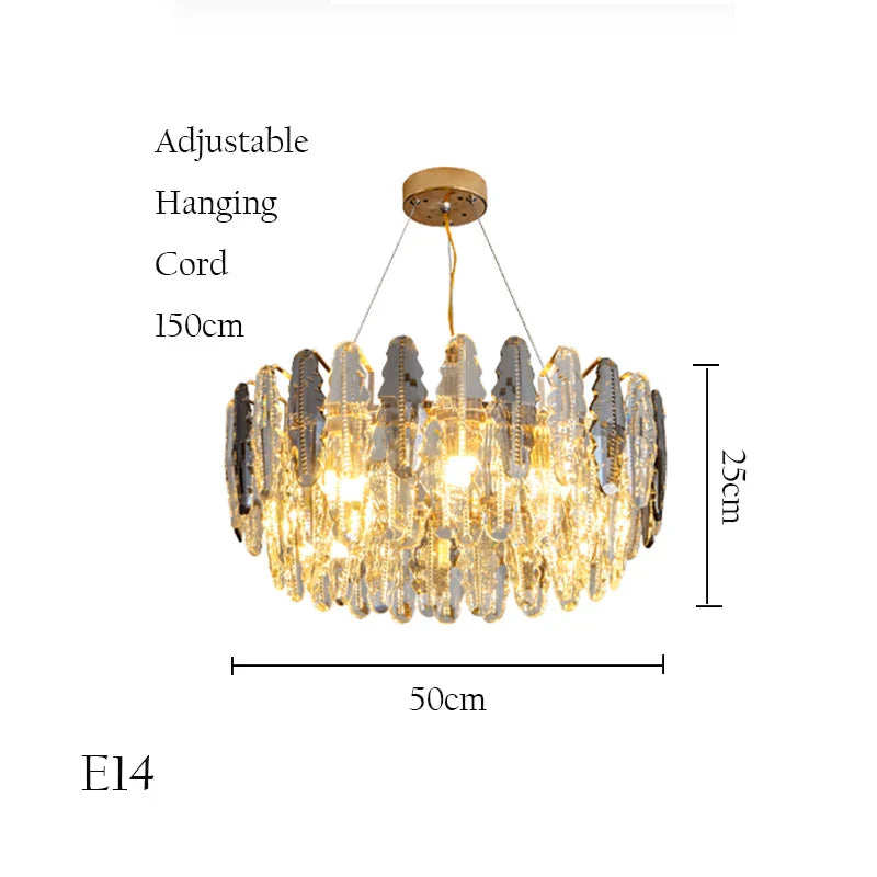 Crystal Chandelier Pendant Light for Living Room Bedroom Foyer