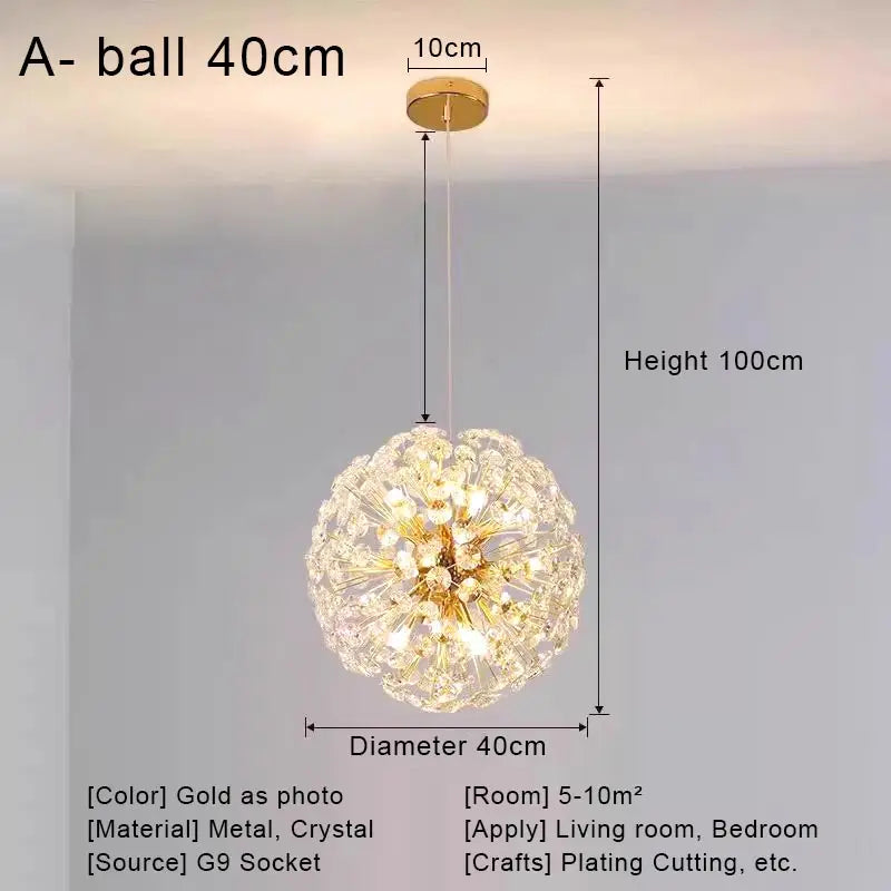 Crystal LED Ceiling Pendant Chandelier for Home Decoration and Lighting