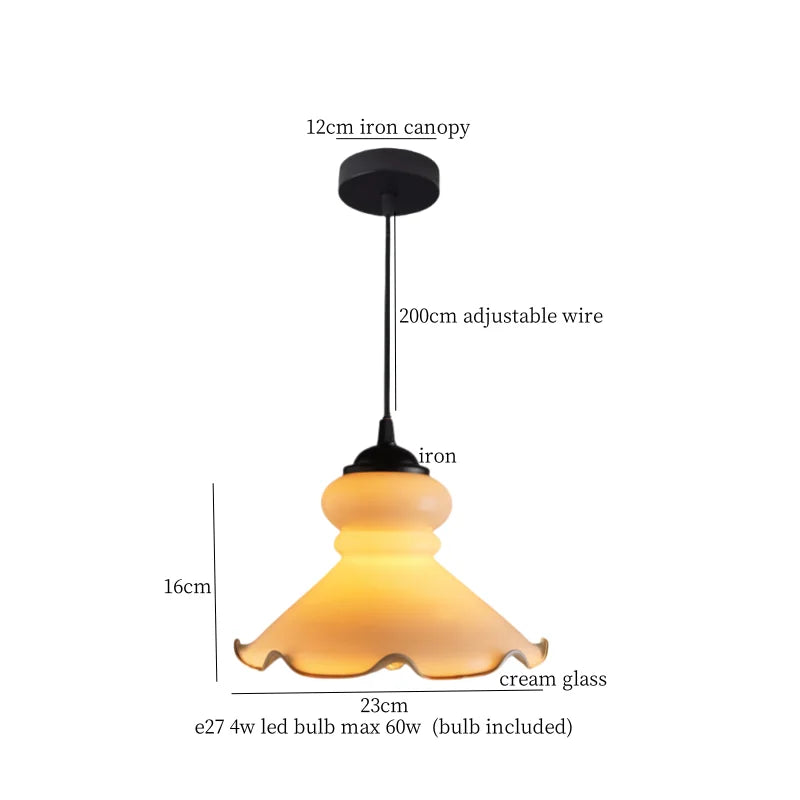 Glass LED Pendant Flower Lampshade for Bedroom & Living Room Decor