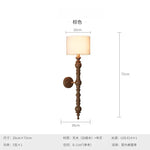 Wall Lamp LED E27 Solid Walnut/Black Wood Medieval Design