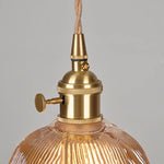 Afralia™ Amber Glass LED Pendant Light - Modern Copper Hanging Fixture
