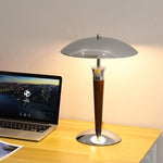 Scandinavia Chrome Desk Lamp Wood Bracket - Stylish Lighting Fixture
