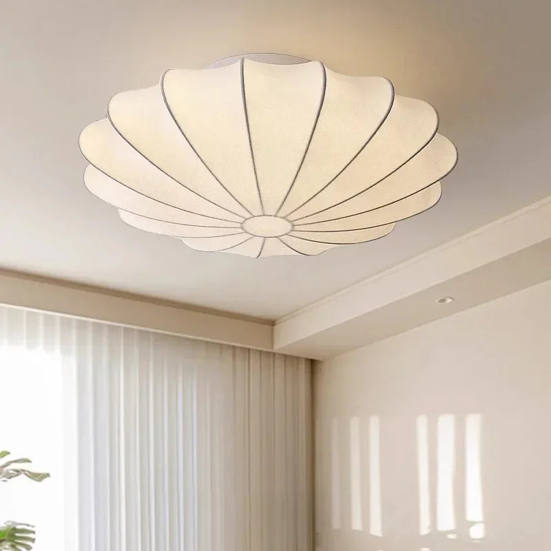 White Cloud Chandelier | Modern Nordic Silk Ceiling Light | LED Indoor Lighting