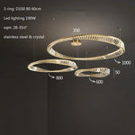 Luxury Gold Crystal Pendant Lights Dimmable LED Modern Living Room Fixture