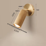 Wood Nordic LED Wall Light - Modern Copper Canopy Bedside Lamp