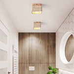 Travertine Stone Ceiling Lamp with E27 LED Bulb for Living Room