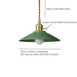 Ceramic LED Pendant Lamp Copper Hanglamp for Dining Living Room Lighting