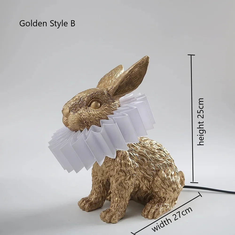 Rabbit Resin Table Lamp for Kids Room Decor