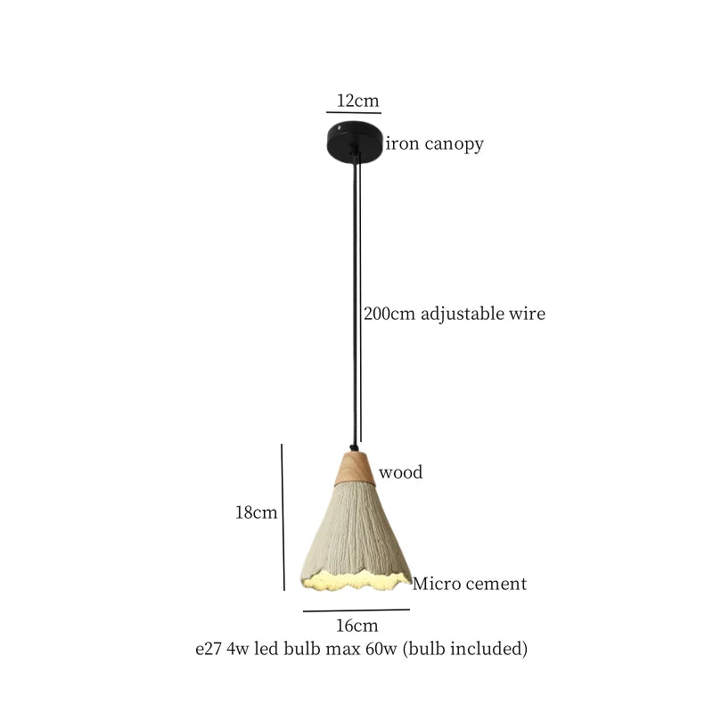 Afralia™ Wabi Sabi Cement LED Pendant Lamp for Kitchen, Bedroom & Living Room