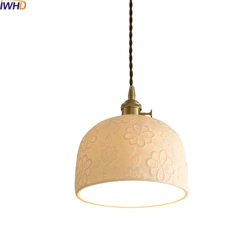 Ceramic Copper LED Pendant Lamps Modern Hanging Light Fixtures