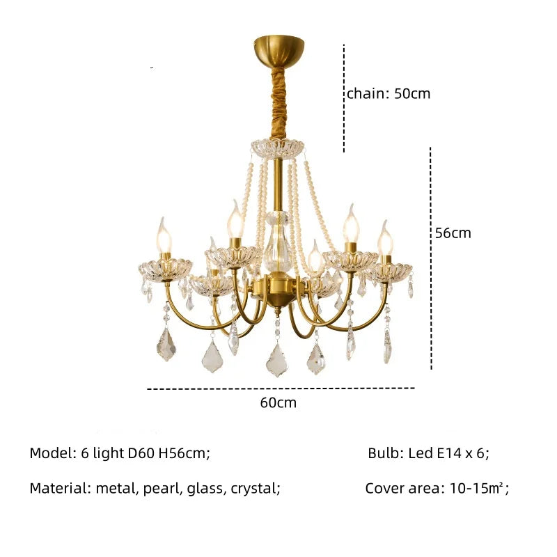 Crystal LED Chandelier Living Room Luxury Lighting E14 Pendant Lamparas