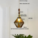 Blue Glass LED Pendant Light Fixture - Nordic Modern Hang Lamp