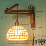 Walnut Wood LED Wall Lamp Copper Ceramic Minimalistic Loft Light