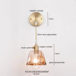 Copper Glass LED Wall Light for Modern Nordic Living Room Bedroom