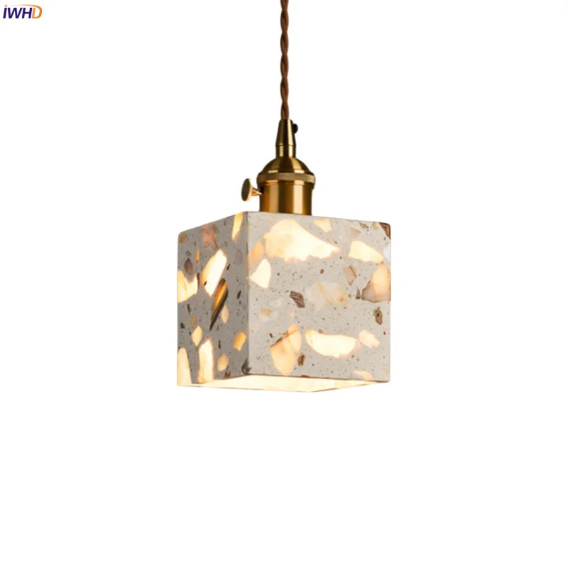 Afralia™ Terrazzo LED Pendant Light - Modern Nordic Design for Home and Kitchen
