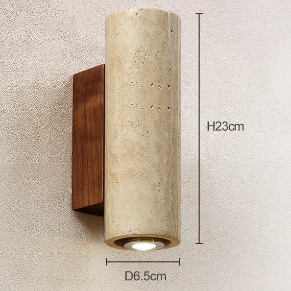 Travertine Natural Stone Wall Sconce Light with E27 Bulb