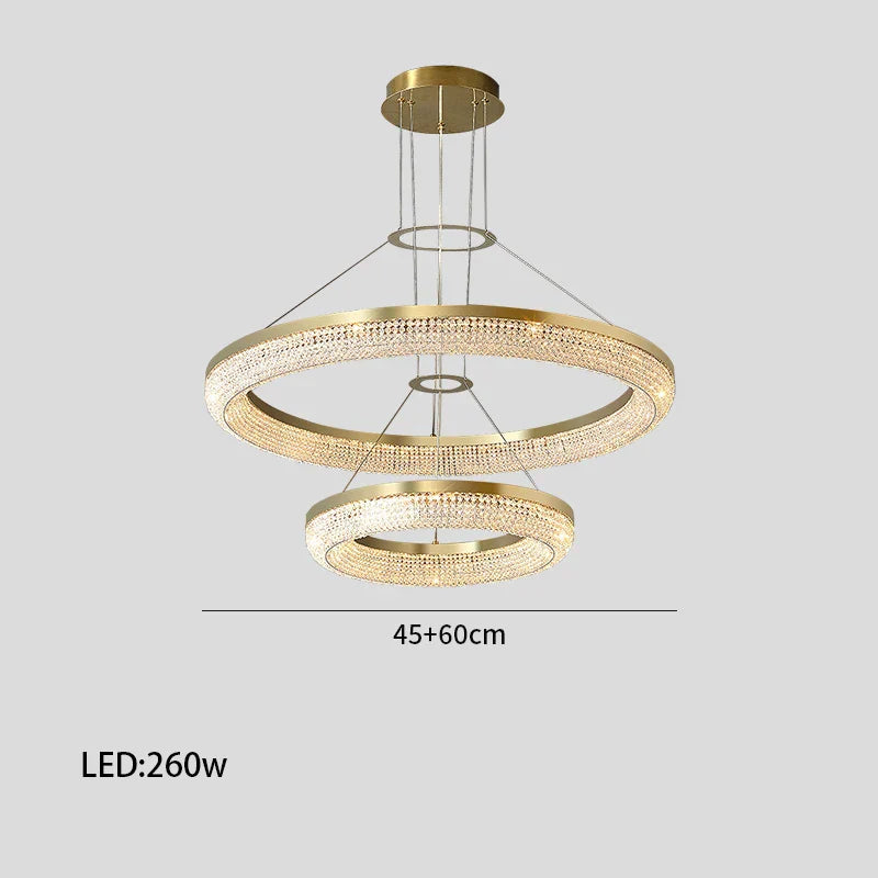Luxury LED Ring Light Chandelier for Dining Room Décor