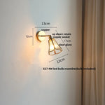 Copper LED Wall Lights with Glass Shade & Pull Chain Switch