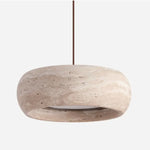 Afralia™ Wood Canopy LED Pendant Light for Kitchen Restaurant Bedroom Stone Hanging Lamp