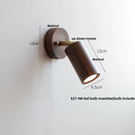Nordic LED Wall Lamp Rotate Walnut Pull Chain Switch Mirror Light
