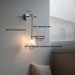 White Glass LED Wall Lights with Pull Chain Switch for Modern Decor