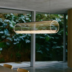 Clear Glass Cylinder Chandelier - Modern Decorative Indoor Suspension Lamp