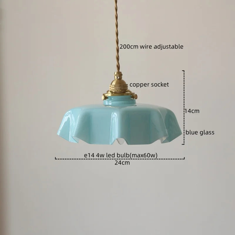 Yellow Glass LED Pendant Light: Modern Nordic Hanging Lamp for Dining Room & Kitchen