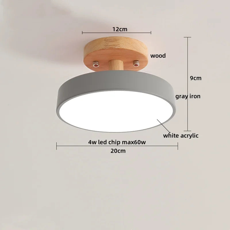 Acrylic Wood LED Ceiling Light – Nordic Indoor Lighting Fixture