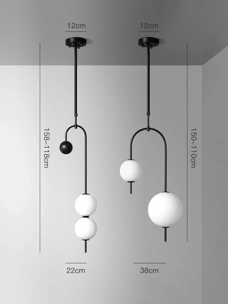 Glass Suspension Kitchen Island Chandelier Ceiling Pendant - Modern Living Room Hanging Light