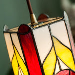 Tiffany Glass Pendant Light for Dining Room, LED Colorful Hanging Lampshade